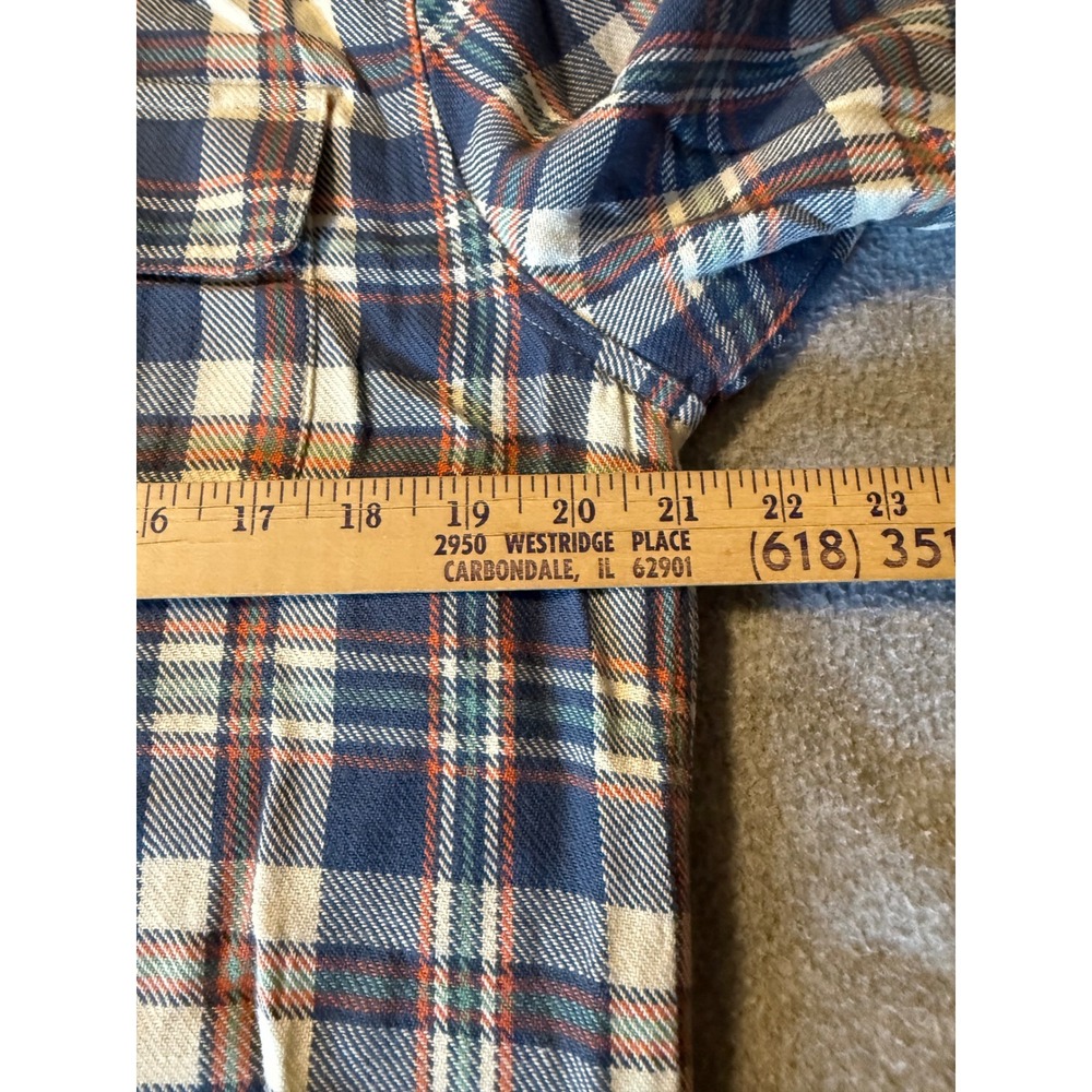 The Normal Brand Mountain Overshirt Mineral Blue Plaid Cotton Flannel Mens M NWT - Picture 6 of 7